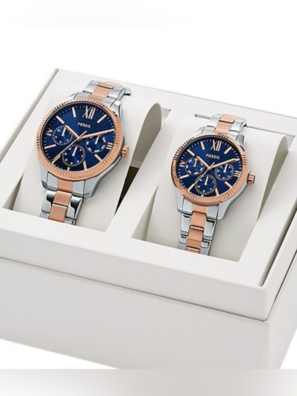 Fossil RYE 42MM multifunctional two tone watch set $380 BQM2736SET